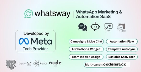 Whatsway v3.8.0 - WhatsApp Marketing &amp; Automation SaaS Platform with Bots, Chats, Bulk Sender &amp; AI