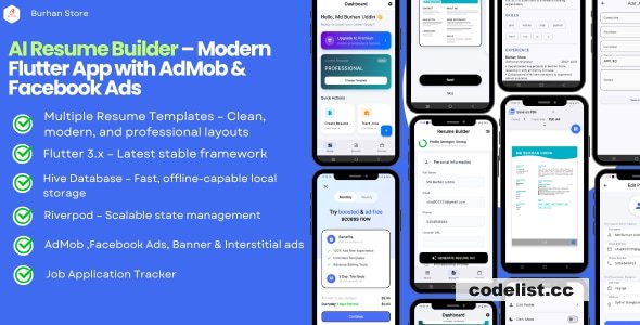 Smart Resume Creator &amp; Job Application Tracker – Built with Flutter v1.0