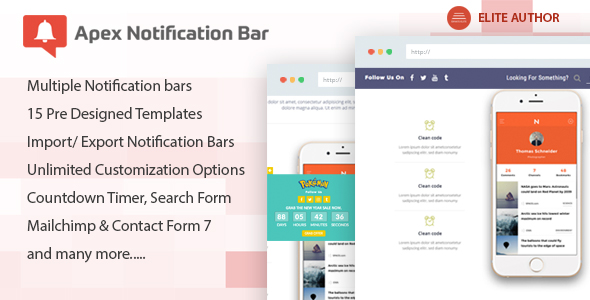 Apex Notification Bar v2.0.9 - Responsive Notification Bar Plugin for WordPress