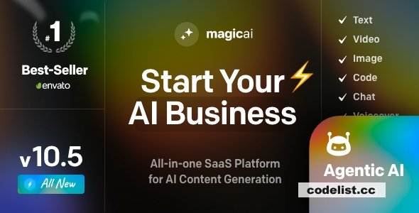 MagicAI v10.7 - OpenAI Content, Text, Image, Video, Chat, Voice, and Code Generator as SaaS