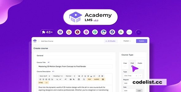Academy LMS Pro v3.7.1 - All-in-One WordPress LMS Plugin For Your Online Courses