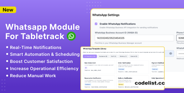 WhatsApp Module for TableTrack v1.0.16