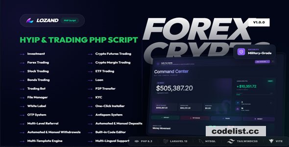 Lozand v1.0.0 - HYIP Investment, Forex, Stock and Crypto Trading platform PHP Script