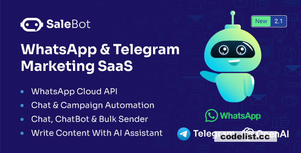 SaleBot v4.4.0 - WhatsApp And Telegram Marketing SaaS - ChatBot & Bulk Sender