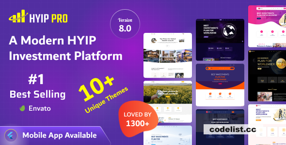 HYIP PRO v8.0 - A Modern HYIP Investment Platform