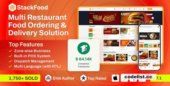 StackFood v8.3 - Multi Restaurant Food Delivery App with Laravel Admin and Restaurant Panel