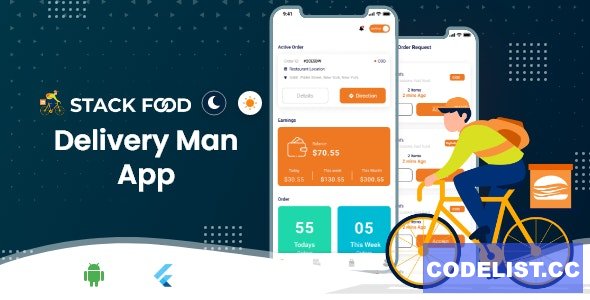 StackFood Multi Restaurant - Food Ordering Delivery Man App v8.3