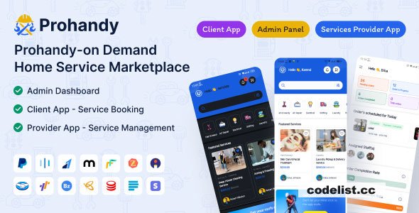 Prohandy v1.0.6 - On-Demand Handyman & Home Service Provider Marketplace Platform