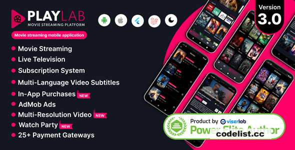 PlayLab v3.2 - Cross Platform on Demand Movie Streaming Mobile Application