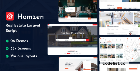 Homzen v1.2.7 - Laravel Real Estate Agency Portal Multilingual