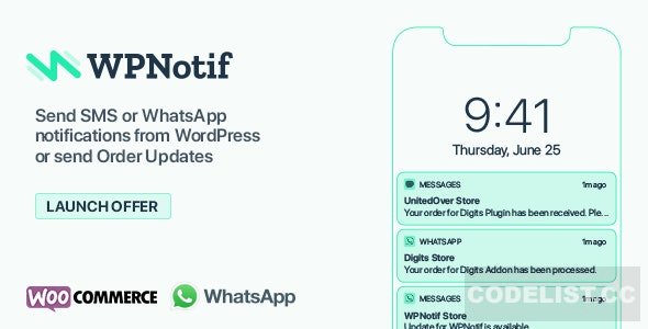 WPNotif v3.0.2.1 - WordPress SMS & WhatsApp Notifications