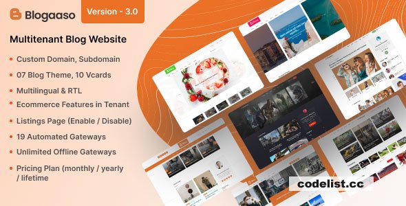 Blogaaso v3.0 - Blog Website SAAS (Multitenancy)