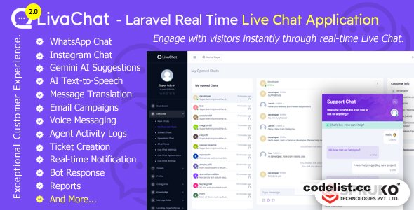 LivaChat v2.0 - Real-Time Live Chat CRM to Boost Sales & Support