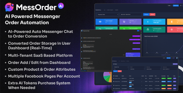 MessOrder – AI Powered Messenger Chat-to-Order Auto Conversion & Dashboard Order Storage (SaaS)