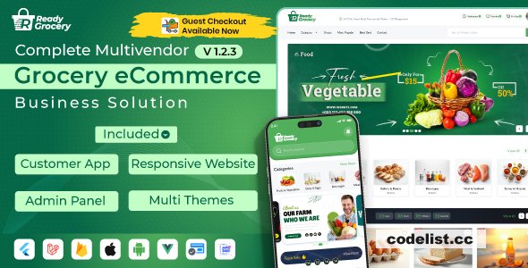 ReadyGrocery v1.2.3 - Multivendor Grocery & eCommerce Mobile App with Website & Laravel Admin Panel